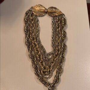 Vintage Show Stopping Gold and Silver Multi-Strand Necklace